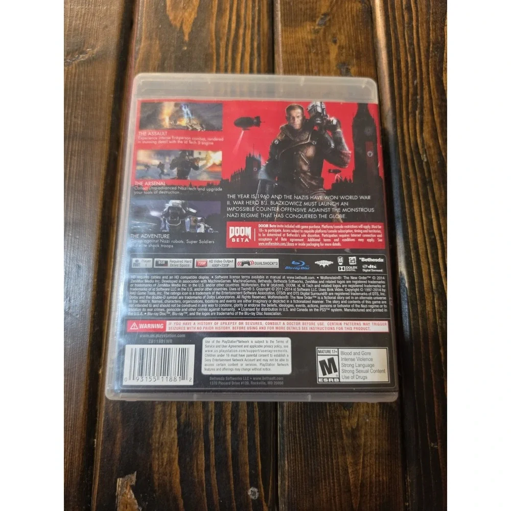 Wolfenstein: The New Order (Playstation 3) CIB Tested & Working